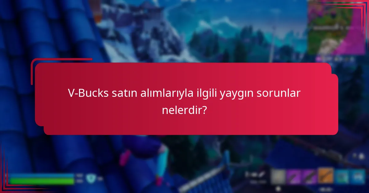 V-Bucks satın alımlarıyla ilgili yaygın sorunlar nelerdir?